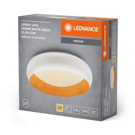 Plafond LED stropní svítidlo 16W 750lm 3000K teplá stmívatelná bílá hnědá 30cm Orbis Ledvance
