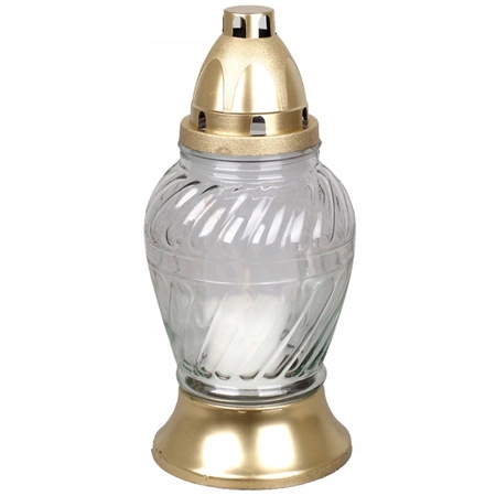 9x Skleněná svíčka s vložkou 28h Celoročně na hrob 24.5cm