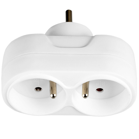 Rozdělovač elektrické sítě dvojitý 2x 2P+0 Zloděj 2 zásuvky s uzemněním VAYOX