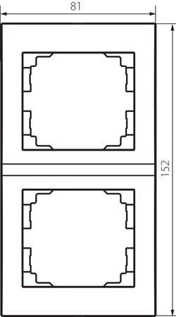 Povrchová montáž dvojitého vertikálního rámečku pro zásuvku Silver LOGI Kanlux