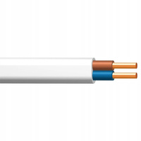 Kabel YDYp 450/750V 2x1.5mm Bílý 1m KABEL ELEK.