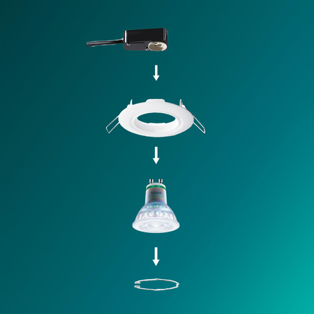 3x LED GU10 zapuštěná pod omítku hliníková kulatá bílá Peridot Philips