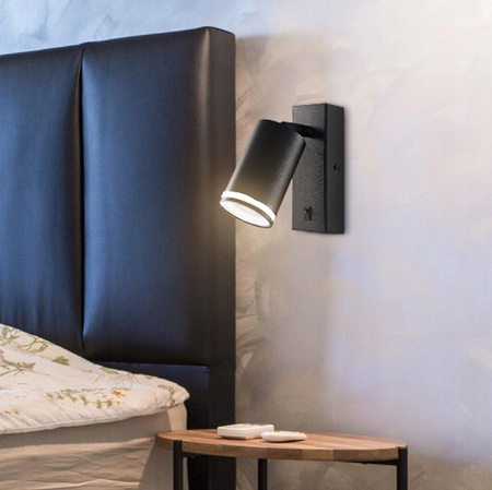 Nástěnné svítidlo GU10 RING s černým vypínačem