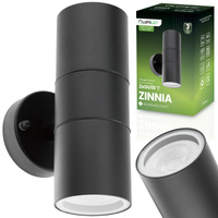 Zahradní nástěnná lampa GU10, IP44 nastavitelné nahoru a dolů Černá ZINNIA LUMILED