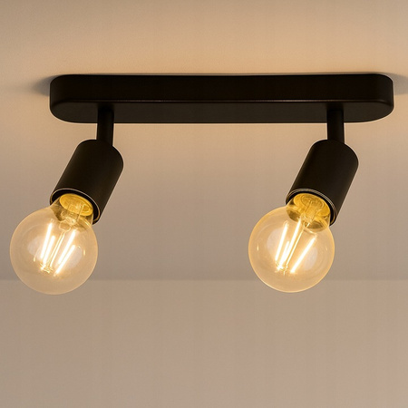 Bodové stropní svítidlo Tuba Reflektor Halogenové svítidlo 2x E27 Moving Black Eos Masterled