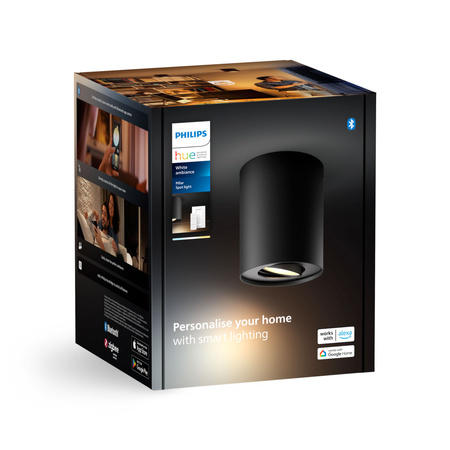 Stropní svítidlo LED Spot Pillar Black 4,2W CCT PHILIPS HUE Bluetooth Zigbee + stmívač