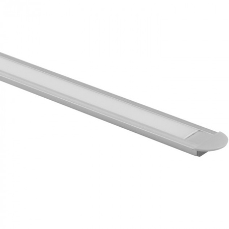 Zapuštěný eloxovaný hliníkový LED profil 2 m s mléčným stínítkem pro LED pásky + koncové krytky Ecolight řady P