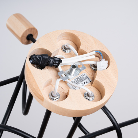 Stropní svítidlo Lustr Spider Pendant 5x E27 Přírodní dřevo Black Ember Peach Puff SL.1478 Sollux