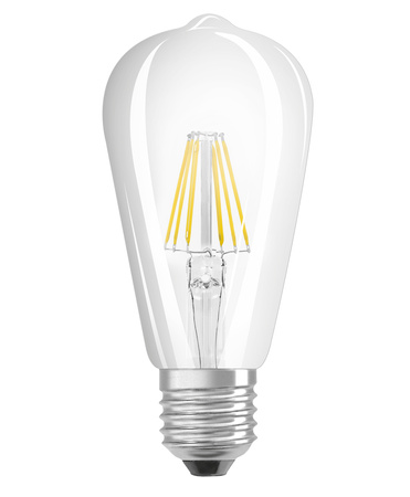 E27 ST64 LED žárovka 12W=100W 1080lm 2500K Teplá bílá 360° vlákno