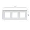 SKLENĚNÝ rámeček na zásuvku. bílý. trojitý