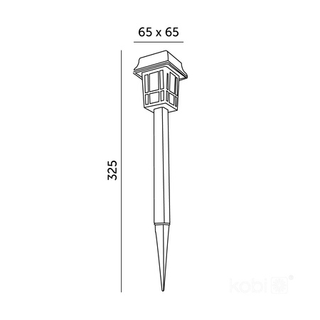 Solární zahradní tyč Venkovní stojící LED 6500K Studená IP44 Černá Fusion Kobi