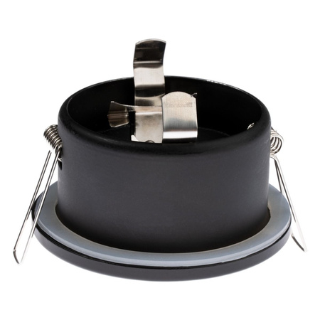 Sada HALOGEN Hermetické koupelnové svítidlo PODBITKA AQUS Black IP44 + LED GU10 5W 4000K Lumiled