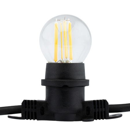 Venkovní zahradní girlanda světelný řetěz 15m 15xE27 LED 7W 3000K Lumiled