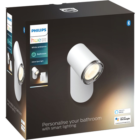 Koupelnové bodové světlo LED nástěnné svítidlo Spot Adore White 5W IP44 CCT PHILIPS HUE Bluetooth + stmívač