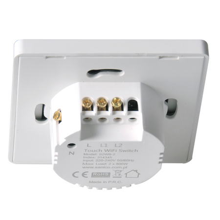 Dotykový spínač dvoupólový WIFI Smart max 2x 800W 230V Tuya GOLDLUX (Polux)