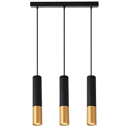 Stropní závěsné svítidlo KEON 3xGU10 nastavitelné černo-zlaté MASTERLED