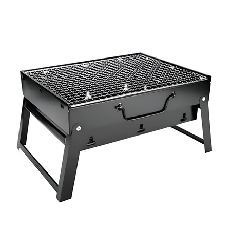 Grilovací sada: Skládací přenosný gril + kartáč na čištění roštu