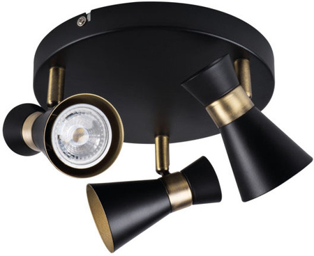 MILENO 3x GU10 Black Gold Kanlux stropní svítidlo