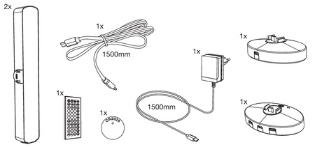 2x RGB LED herní stolní lampa + TW 28cm světelná lišta Smart App SMART+ WiFi Moodlights OSRAM