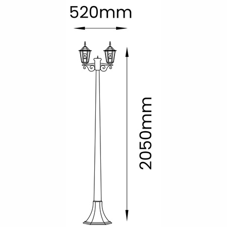 Venkovní zahradní lampa E27, LED sloupek lucerna 200cm BELLIS LUMILED