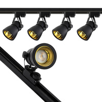 Sada osvětlovacích přípojnic 2m + 4x LED reflektor GU10 černá a zlatá lampa