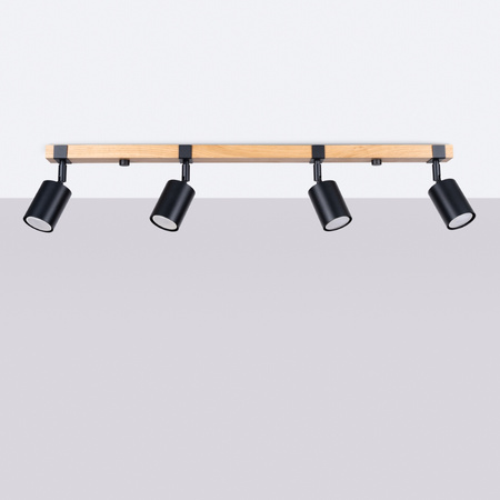 FAGER 4L 4xGU10 Spotlight Moving Black Skandinávské stropní svítidlo SOLLUX