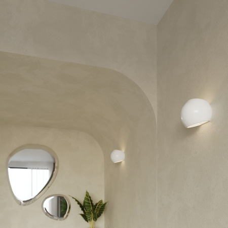 SOLLUX LED GLOBE E27 Nástěnné svítidlo Semi-circular lakované leskle bílé barvy