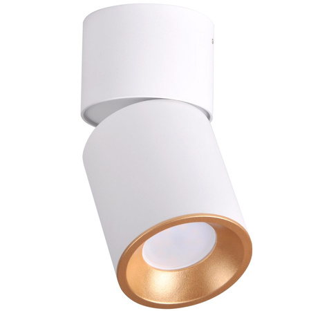 NIXA GU10 Tuba Spot Svítidlo pro povrchovou montáž 360° Round White and Gold GOLDLUX