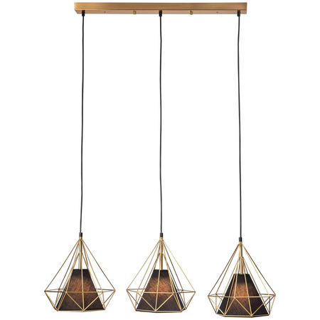 HIRA 3x E27 převislé stropní svítidlo černé zlato GOLDLUX (Polux)