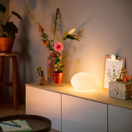 Stolní lampa FLOURISH White EU/UK E27 LED 9,5W CCT RGB PHILIPS HUE Bluetooth Zigbee