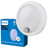 Venkovní potrubní světlo LED 15W 1400lm 4000K IP54 se senzorem pohybu a soumraku bílé Projetline Philips
