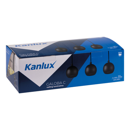 GALOBA Závěsné stropní svítidlo 3xGU10 PAR16 35W černé KANLUX