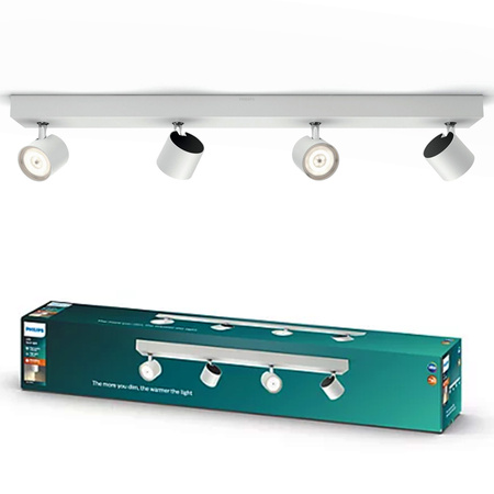 LED STAR stropní svítidlo 4x 4,5W 2700K stmívatelné reflektorové svítidlo pohyblivé bílé PHILIPS