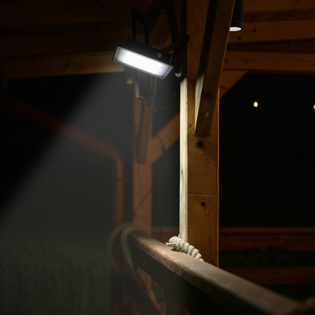Solární halogenový reflektor LED 300W Zahradní lampa 4000K IP65 PIR senzor pohybu + dálkové ovládání FULGOR LUMILED
