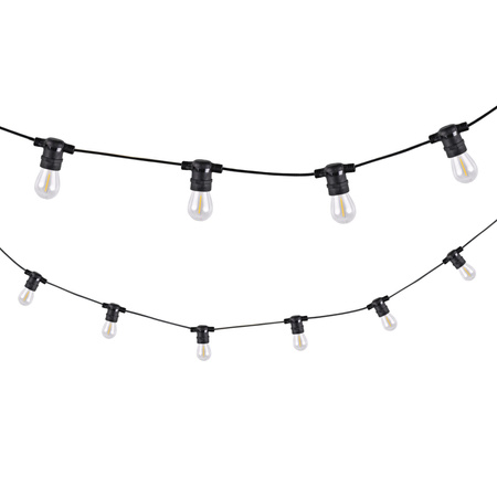 Zahradní venkovní světelný řetěz PARTY F26,2m 10xE27 LED vlákno 6W GOLDLUX (Polux)