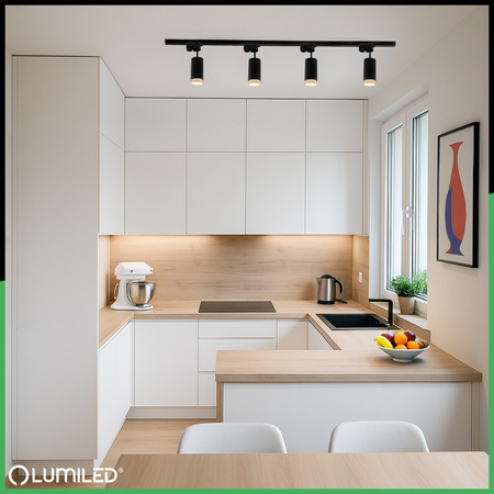 SADA 2m kolejnicového vedení + 4x stropní svítidlo s reflektorem GU10 LUMILED Rail Lighting