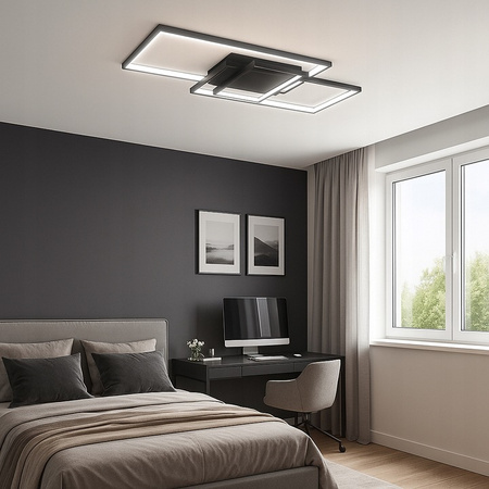 LED lustrová stropní lampa 90W CCT GALAXIS VELA černá + dálkové ovládání