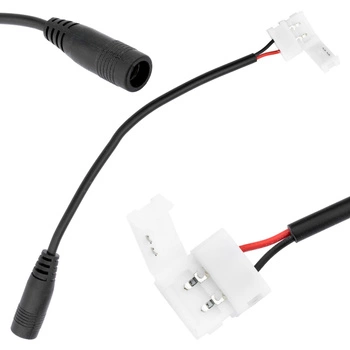 Spojka pro LED pásku, 2PIN DC 2.1 zástrčka s kabelem 10mm LUMILED