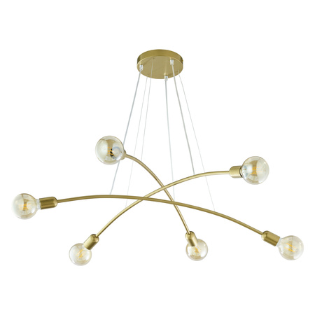 Závěsné stropní svítidlo HELIX GOLD Lustr Spider Gold Loft 6xE27 2728 TK Lighting