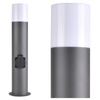 Zahradní LED sloupek E27 TUBA Graphite 44cm + zásuvka 230V IP44 DALLAS Goldlux