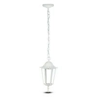 E27 Závěsná zahradní lampa na řetízku Bílá VT-752 V-TAC