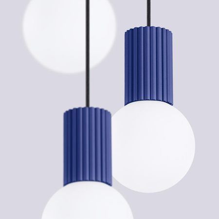 Stropní závěsné svítidlo 3x G9 Round Navy Blue Modern Matte Halo Sollux
