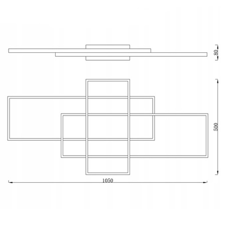 Geometrické stropní svítidlo PLAFON LED lustr 130W 3000K-6500K bílá + dálkový ovladač
