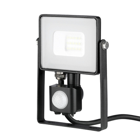 Reflektor LED 10W 800lm 3000K IP65 Black s pohybovým senzorem a funkcí CUT-OFF Samsung Chip VT-10-SB V-TAC