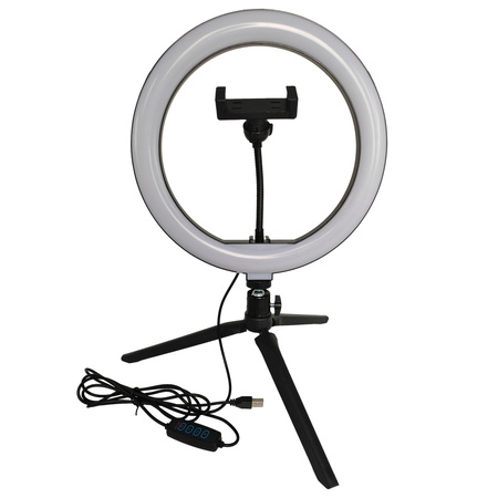 LED stolní lampa 10W 240lm 2700-4000-6500K teplá 360° černá stmívatelná SELFIE Sanico Goldlux