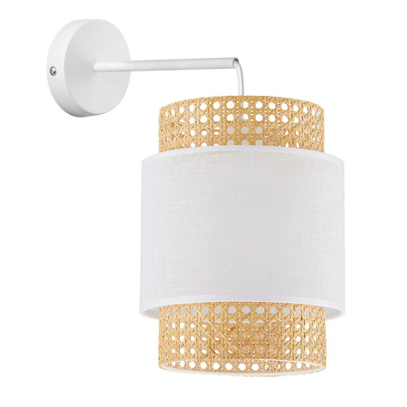 BOHO WHITE Ratanové nástěnné svítidlo White Boho Style E27 6538 TK Lighting