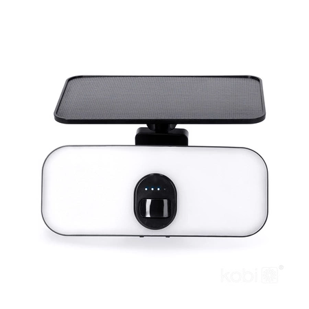 Venkovní solární LED reflektor Zahrada 13W 1400lm 4000lm Neutrální 120° se senzorem pohybu a soumraku IP65 IK03 Černá Phoenix Kobi