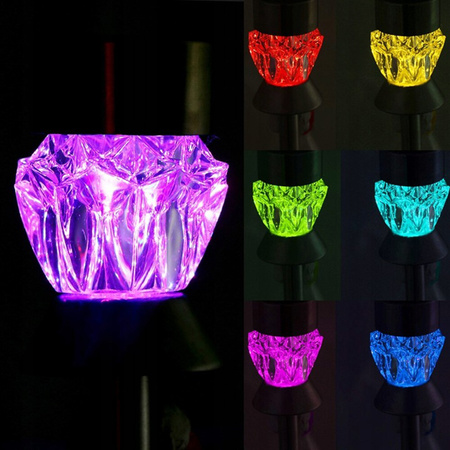 LED solární zahradní svítidlo. vestavěné CRYSTAL RGB