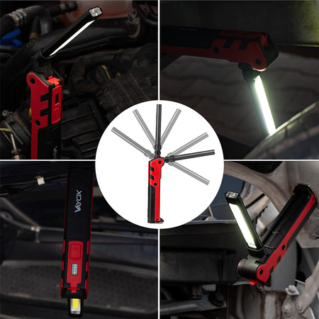 Dobíjecí dílenská svítilna skládací magnet COB + LED 140lm + 360lm VA0104 Vayox