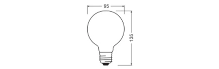 LED žárovka G95 E27 5,9W = 60W 806lm 2700K Warm 300° Performance Class Ledvance